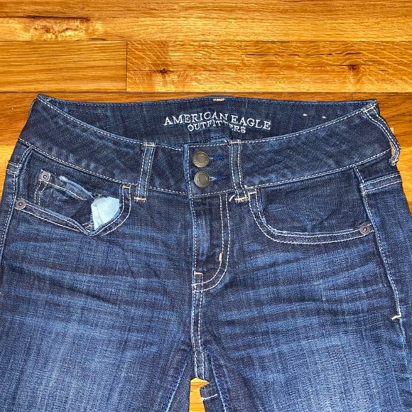 LAST CHANCE - American Eagle bootcut stretch jeans size 0 - Picture 4 of 8